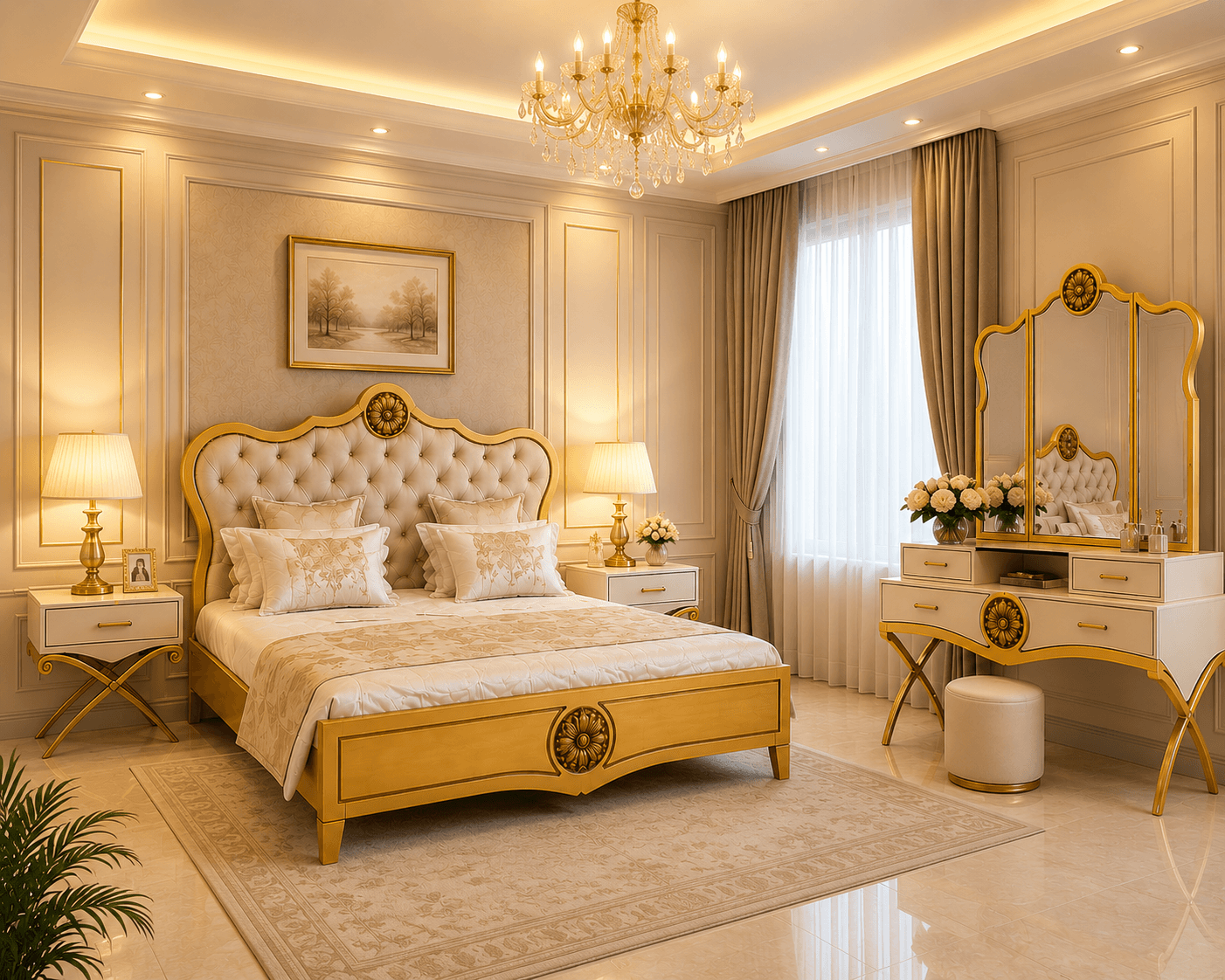 Heavens Royal Gold Bed Set