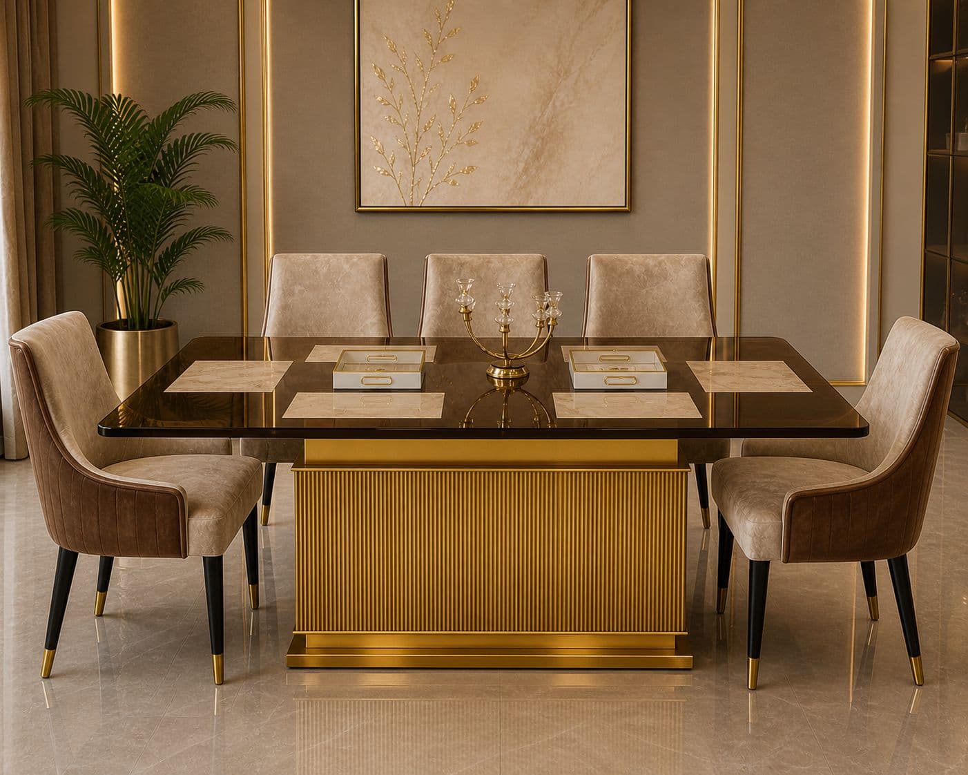 ROYAL BROWN DINING TABLE
